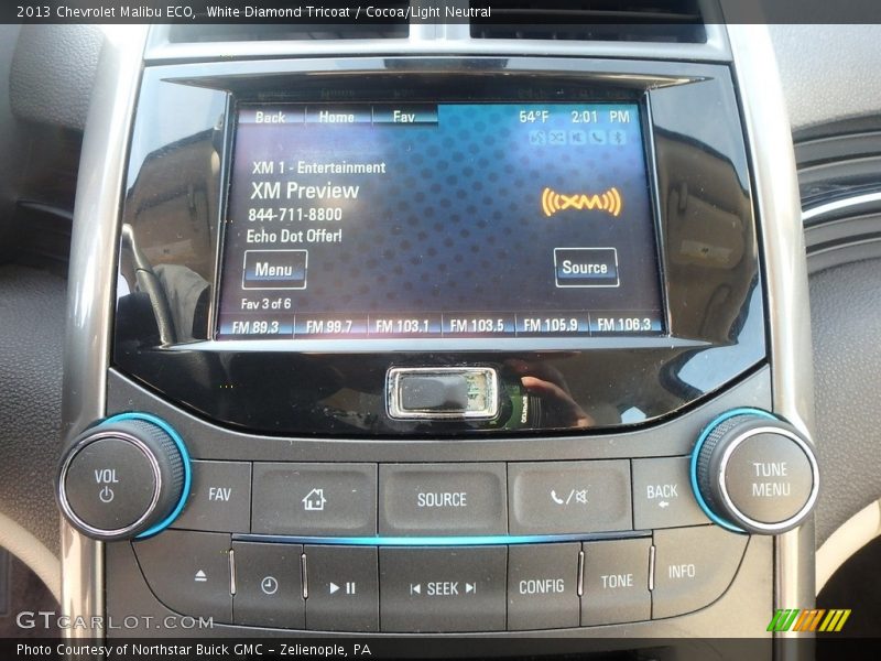 White Diamond Tricoat / Cocoa/Light Neutral 2013 Chevrolet Malibu ECO