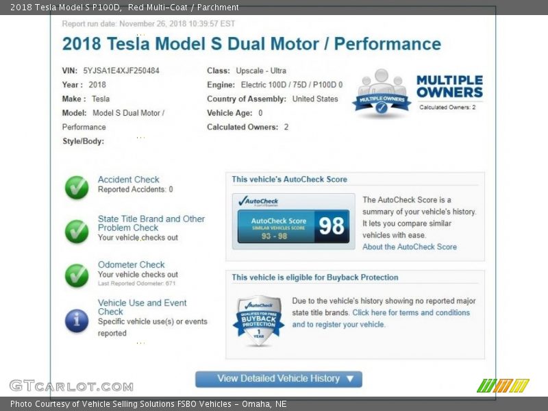 Red Multi-Coat / Parchment 2018 Tesla Model S P100D