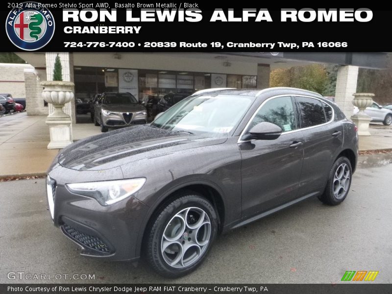Basalto Brown Metallic / Black 2019 Alfa Romeo Stelvio Sport AWD