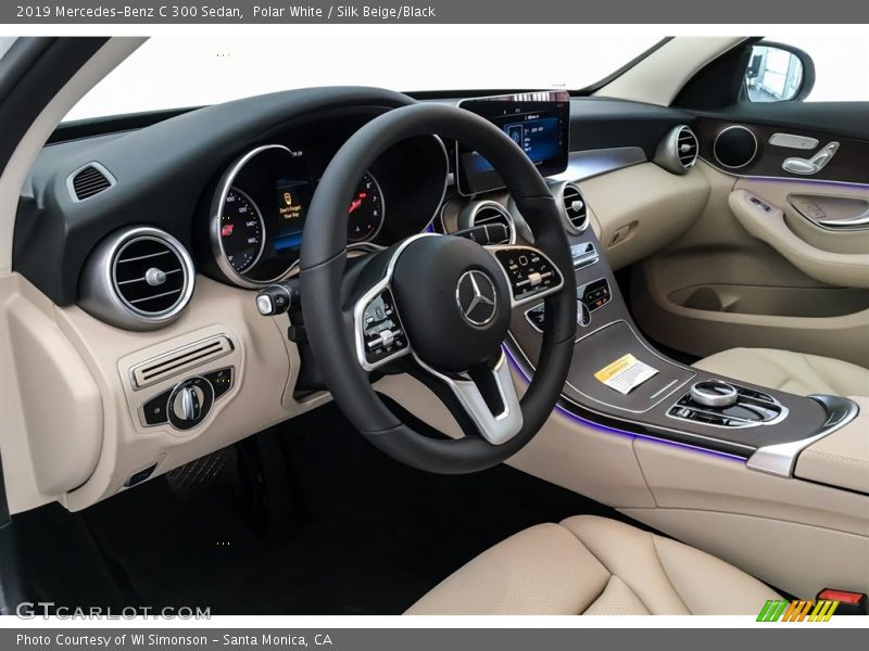 Polar White / Silk Beige/Black 2019 Mercedes-Benz C 300 Sedan