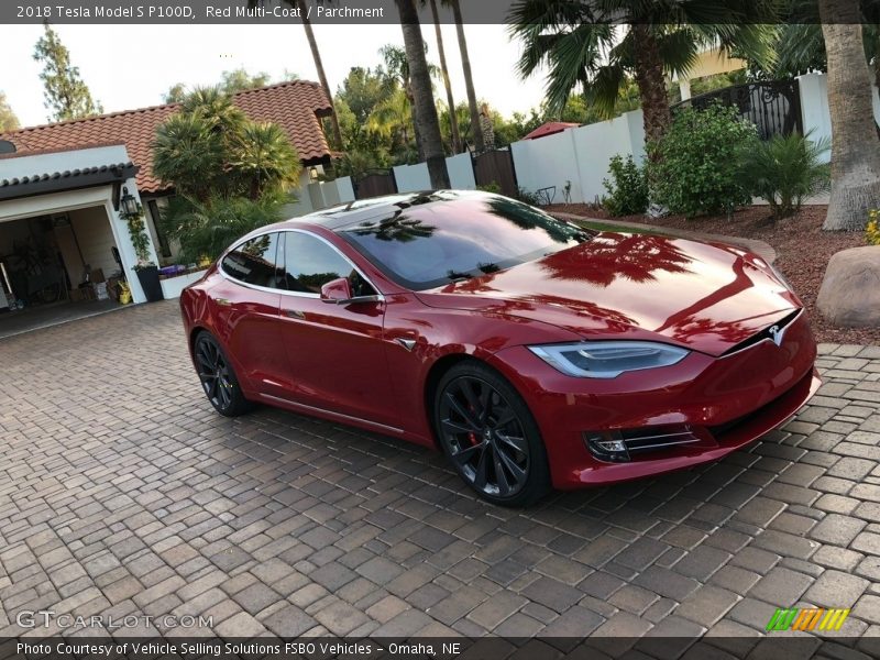 Red Multi-Coat / Parchment 2018 Tesla Model S P100D