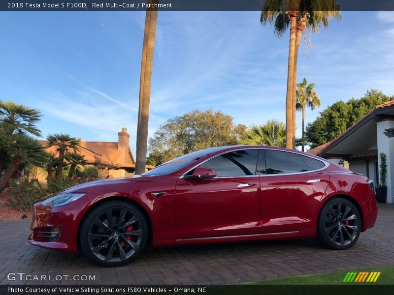 Red Multi-Coat / Parchment 2018 Tesla Model S P100D