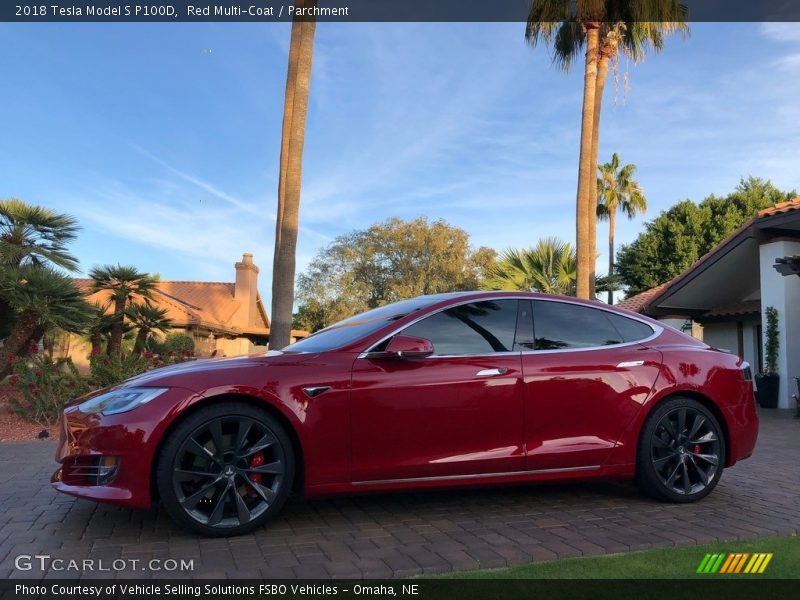 Red Multi-Coat / Parchment 2018 Tesla Model S P100D