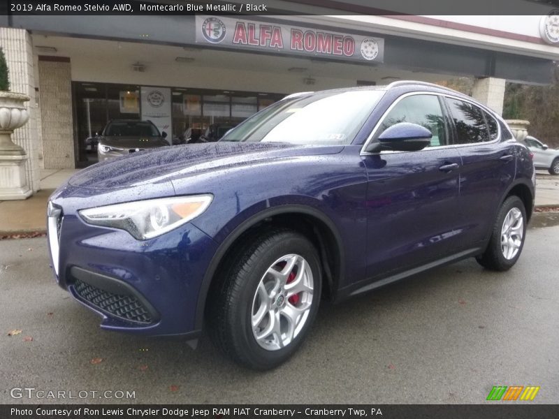 Montecarlo Blue Metallic / Black 2019 Alfa Romeo Stelvio AWD