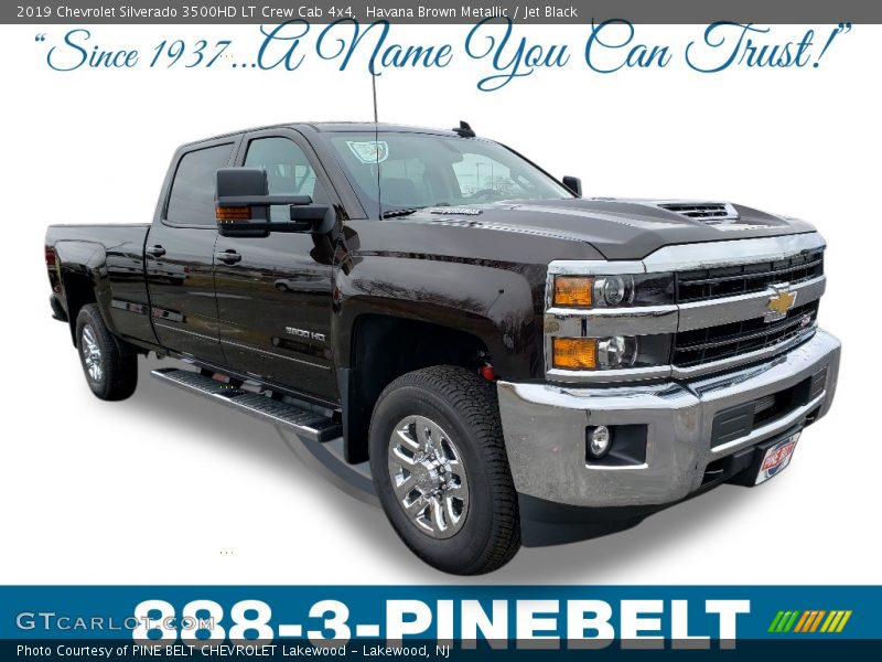 Havana Brown Metallic / Jet Black 2019 Chevrolet Silverado 3500HD LT Crew Cab 4x4