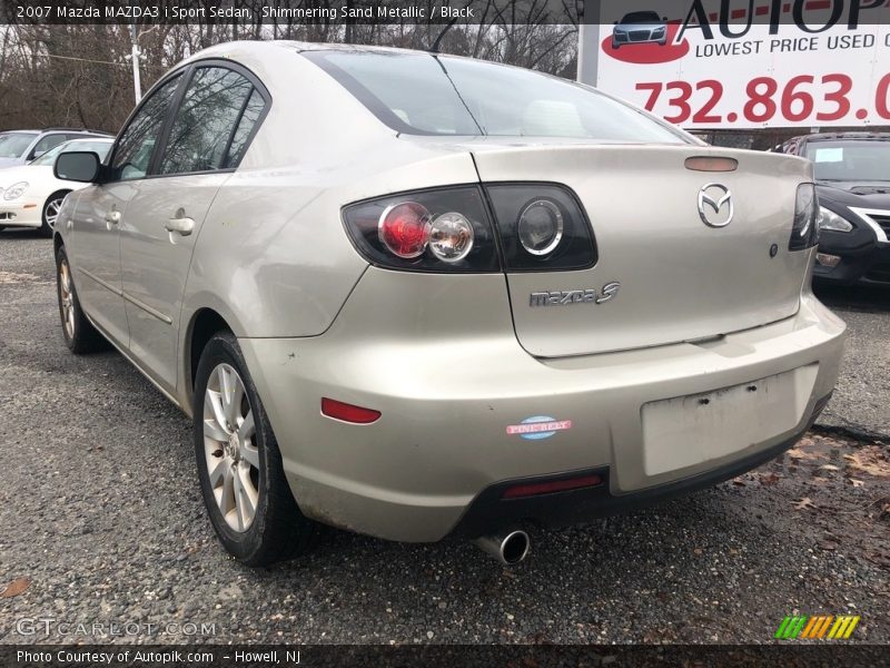 Shimmering Sand Metallic / Black 2007 Mazda MAZDA3 i Sport Sedan