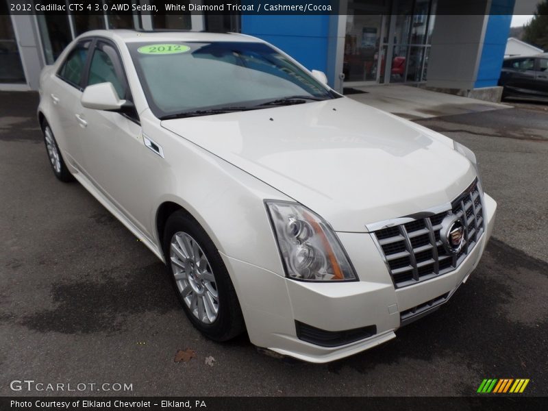 White Diamond Tricoat / Cashmere/Cocoa 2012 Cadillac CTS 4 3.0 AWD Sedan