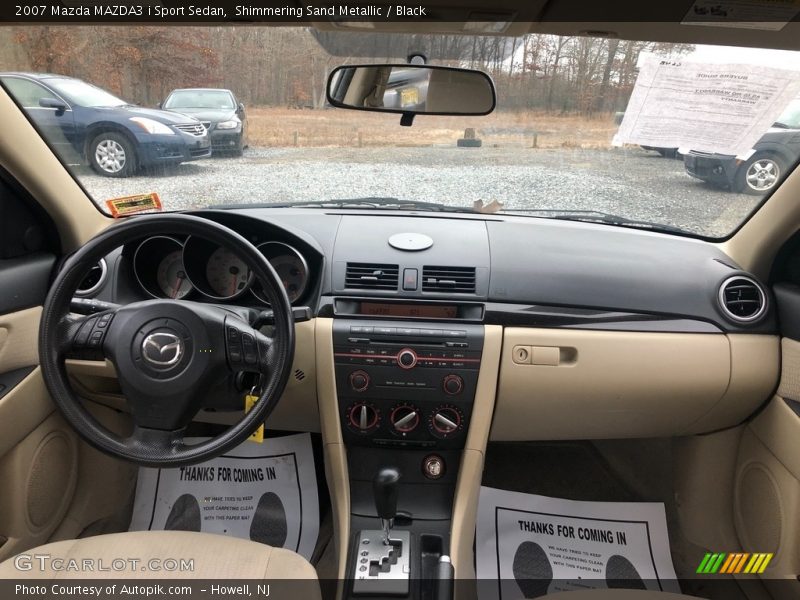 Shimmering Sand Metallic / Black 2007 Mazda MAZDA3 i Sport Sedan