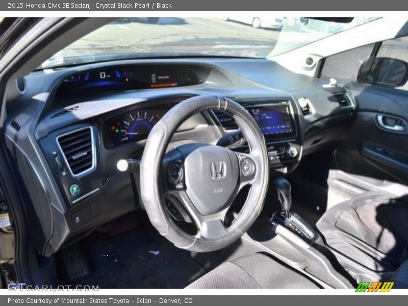 Crystal Black Pearl / Black 2015 Honda Civic SE Sedan