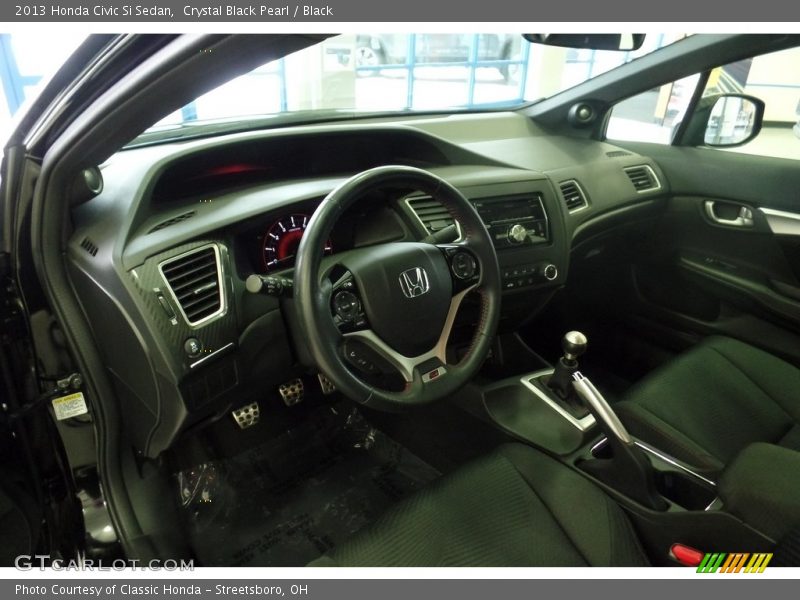 Crystal Black Pearl / Black 2013 Honda Civic Si Sedan