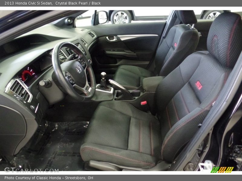 Crystal Black Pearl / Black 2013 Honda Civic Si Sedan