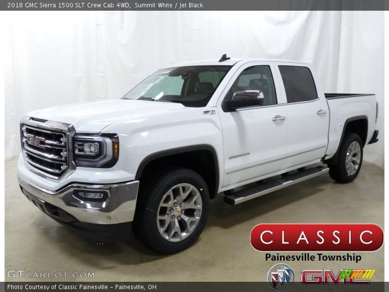 Summit White / Jet Black 2018 GMC Sierra 1500 SLT Crew Cab 4WD