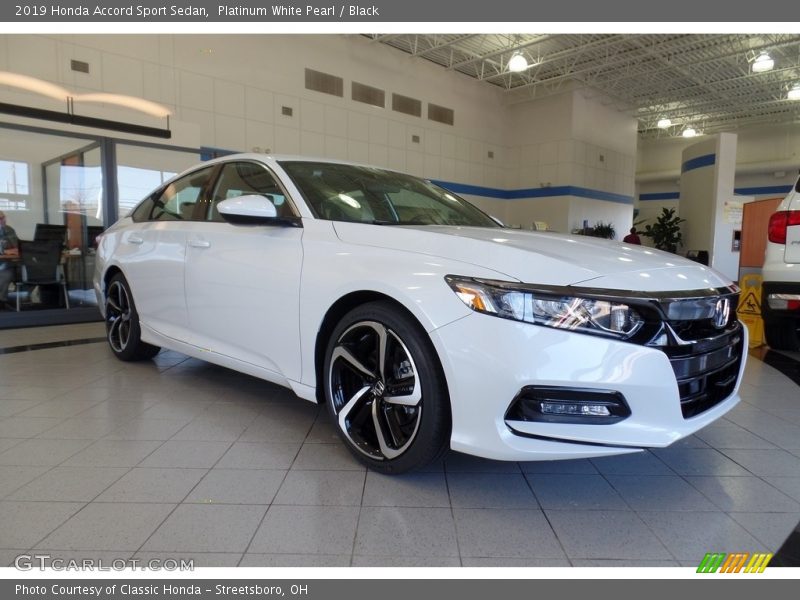 Platinum White Pearl / Black 2019 Honda Accord Sport Sedan