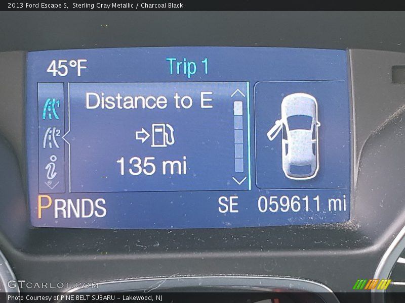 Sterling Gray Metallic / Charcoal Black 2013 Ford Escape S