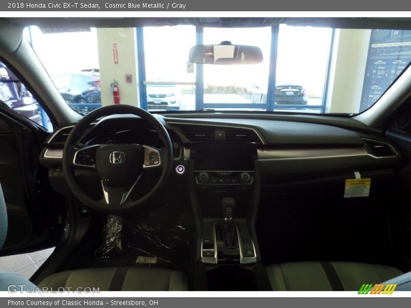 Cosmic Blue Metallic / Gray 2018 Honda Civic EX-T Sedan