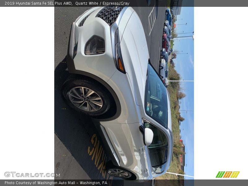 Quartz White / Espresso/Gray 2019 Hyundai Santa Fe SEL Plus AWD