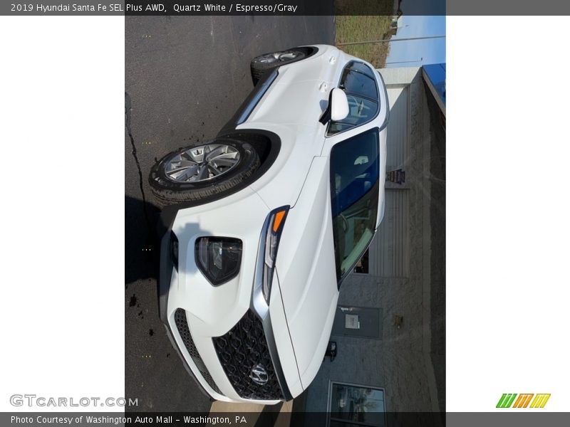 Quartz White / Espresso/Gray 2019 Hyundai Santa Fe SEL Plus AWD