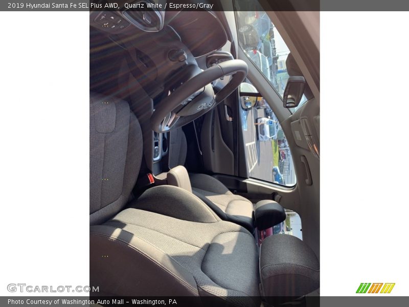 Quartz White / Espresso/Gray 2019 Hyundai Santa Fe SEL Plus AWD