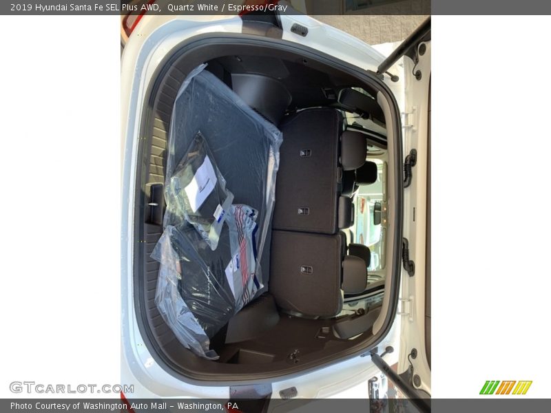 Quartz White / Espresso/Gray 2019 Hyundai Santa Fe SEL Plus AWD