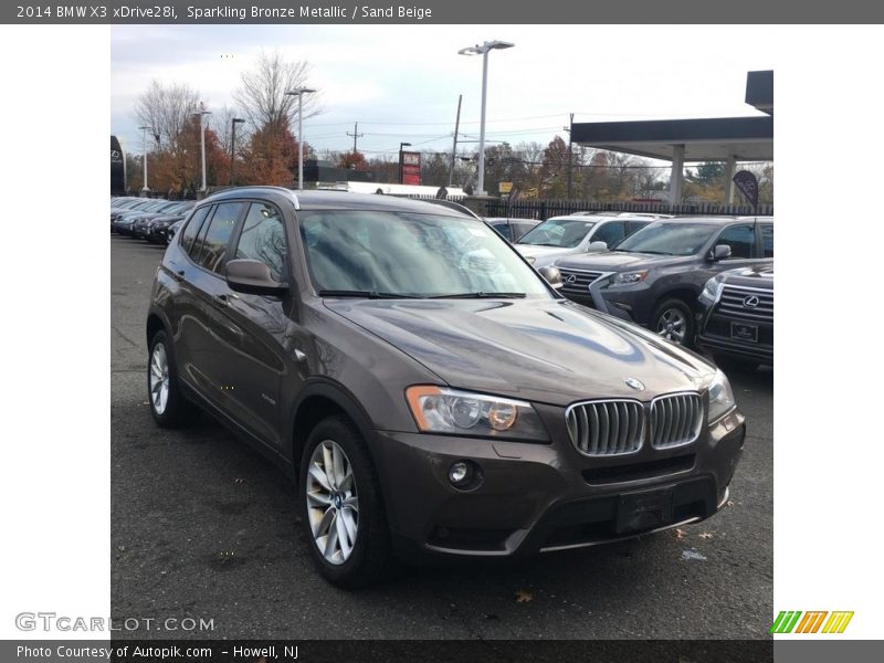 Sparkling Bronze Metallic / Sand Beige 2014 BMW X3 xDrive28i