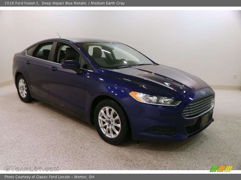 Deep Impact Blue Metallic / Medium Earth Gray 2016 Ford Fusion S