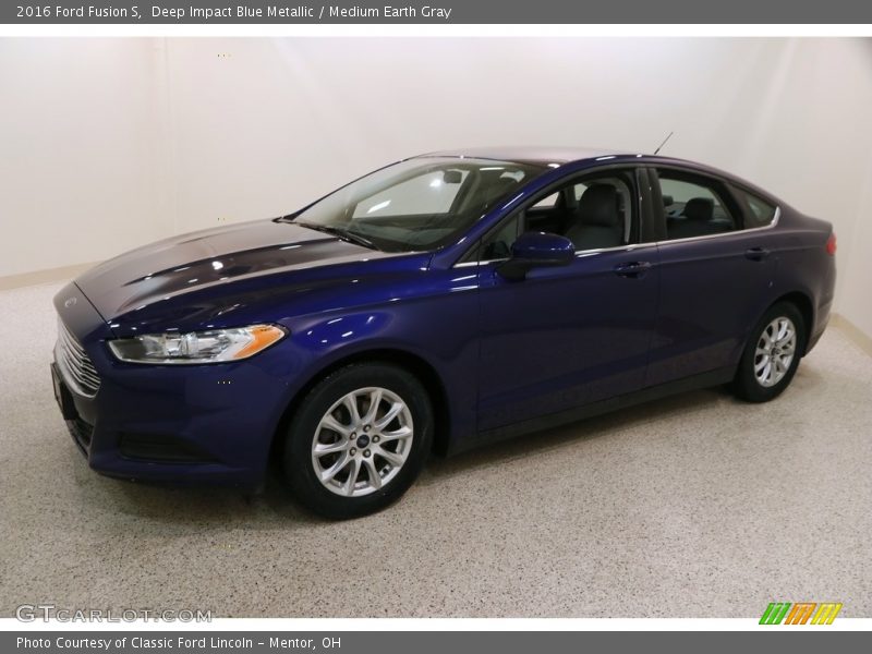 Deep Impact Blue Metallic / Medium Earth Gray 2016 Ford Fusion S