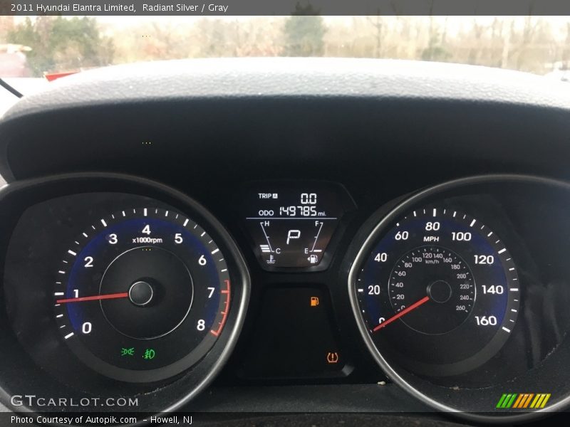 Radiant Silver / Gray 2011 Hyundai Elantra Limited