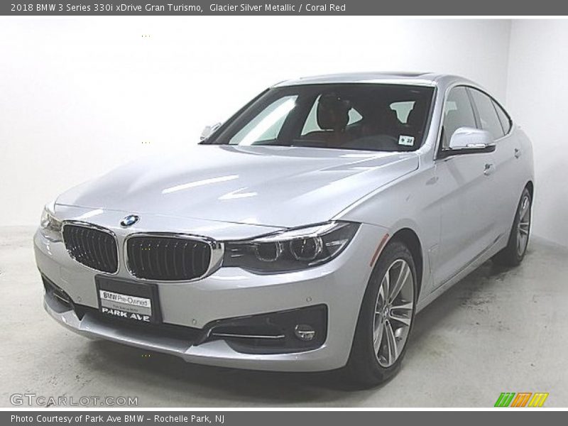 Glacier Silver Metallic / Coral Red 2018 BMW 3 Series 330i xDrive Gran Turismo