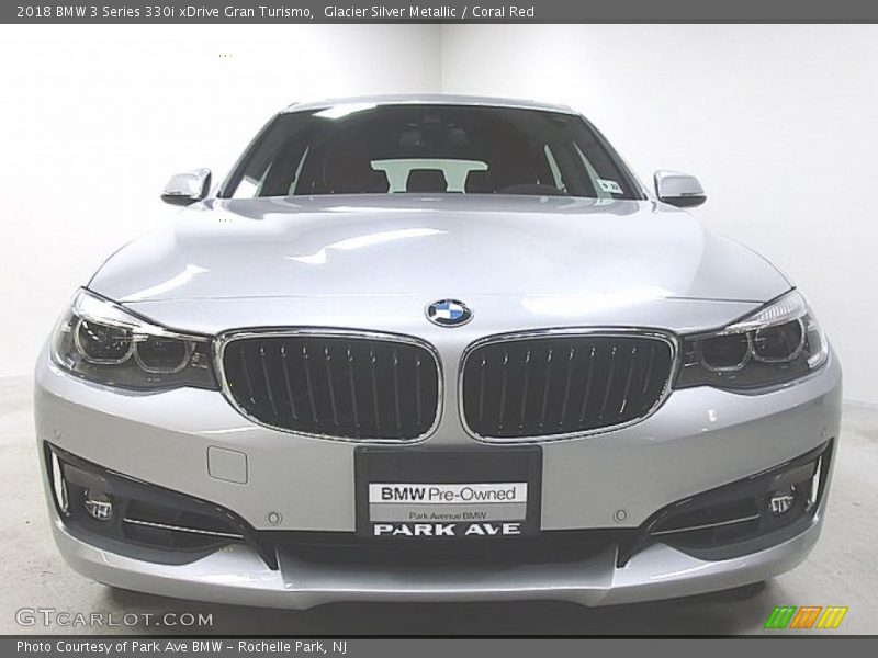 Glacier Silver Metallic / Coral Red 2018 BMW 3 Series 330i xDrive Gran Turismo