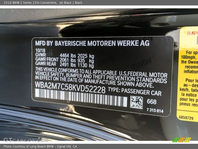 668 - 2019 BMW 2 Series 230i Convertible