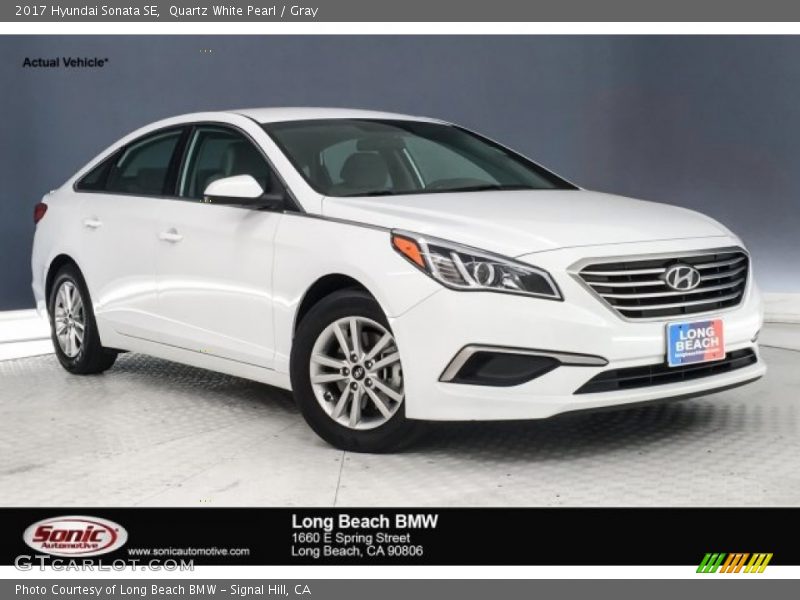 Quartz White Pearl / Gray 2017 Hyundai Sonata SE