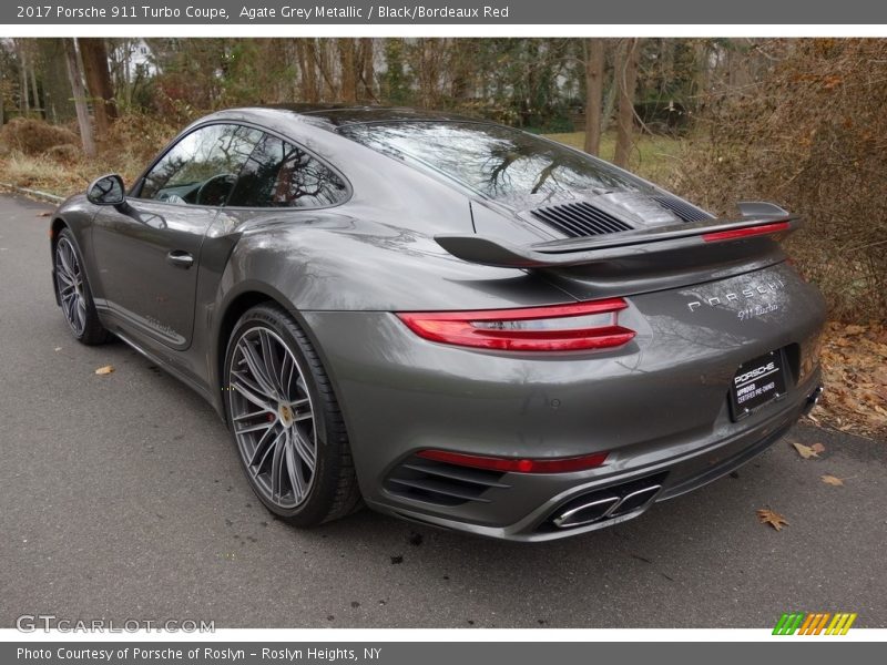 Agate Grey Metallic / Black/Bordeaux Red 2017 Porsche 911 Turbo Coupe