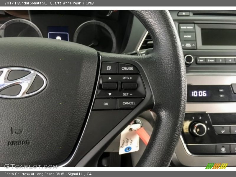 Quartz White Pearl / Gray 2017 Hyundai Sonata SE