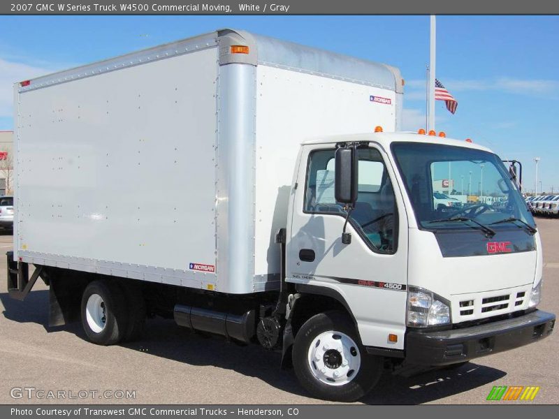 White / Gray 2007 GMC W Series Truck W4500 Commercial Moving