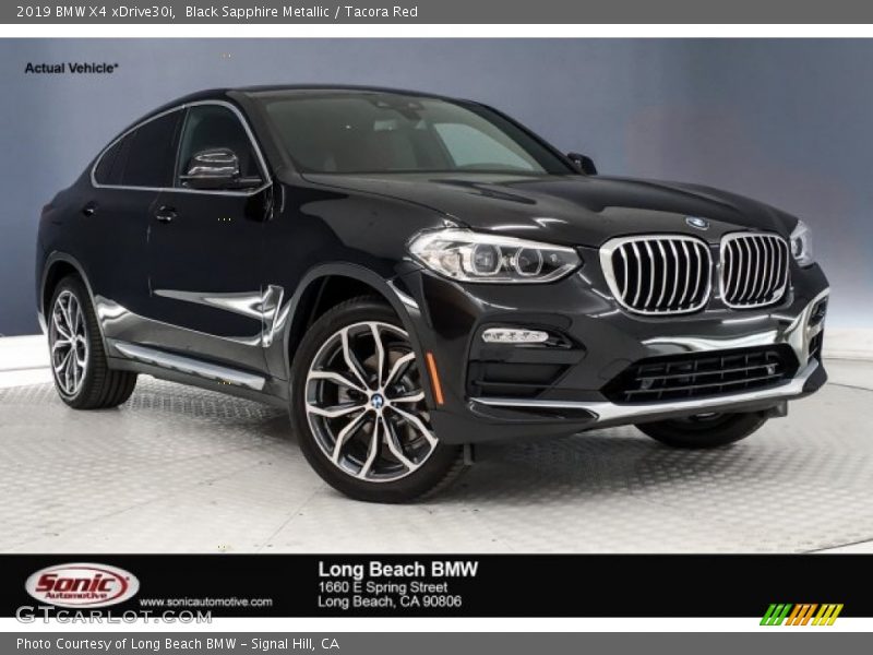 Black Sapphire Metallic / Tacora Red 2019 BMW X4 xDrive30i