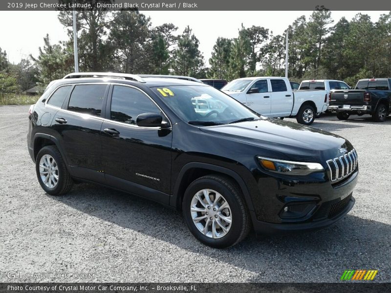 Diamond Black Crystal Pearl / Black 2019 Jeep Cherokee Latitude