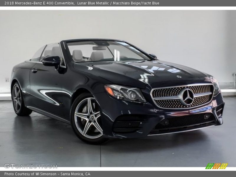 Lunar Blue Metallic / Macchiato Beige/Yacht Blue 2018 Mercedes-Benz E 400 Convertible