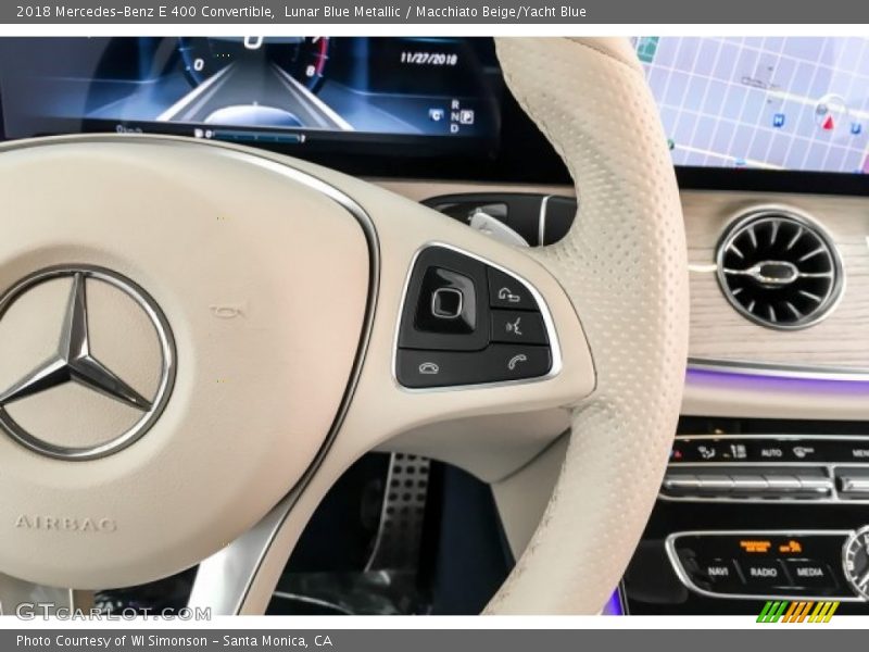 Lunar Blue Metallic / Macchiato Beige/Yacht Blue 2018 Mercedes-Benz E 400 Convertible