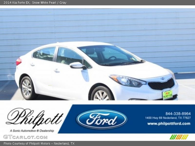 Snow White Pearl / Gray 2014 Kia Forte EX