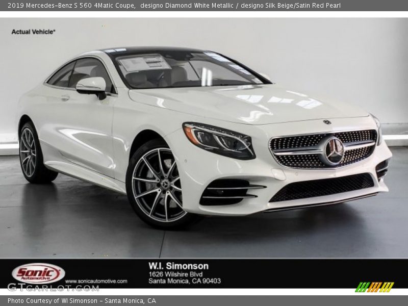 designo Diamond White Metallic / designo Silk Beige/Satin Red Pearl 2019 Mercedes-Benz S 560 4Matic Coupe