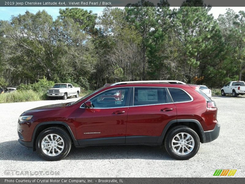 Velvet Red Pearl / Black 2019 Jeep Cherokee Latitude 4x4