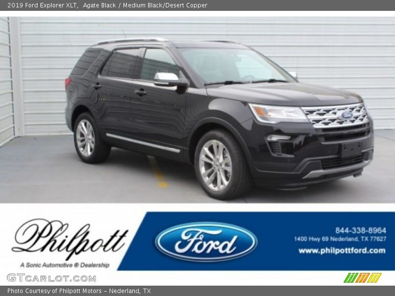 Agate Black / Medium Black/Desert Copper 2019 Ford Explorer XLT