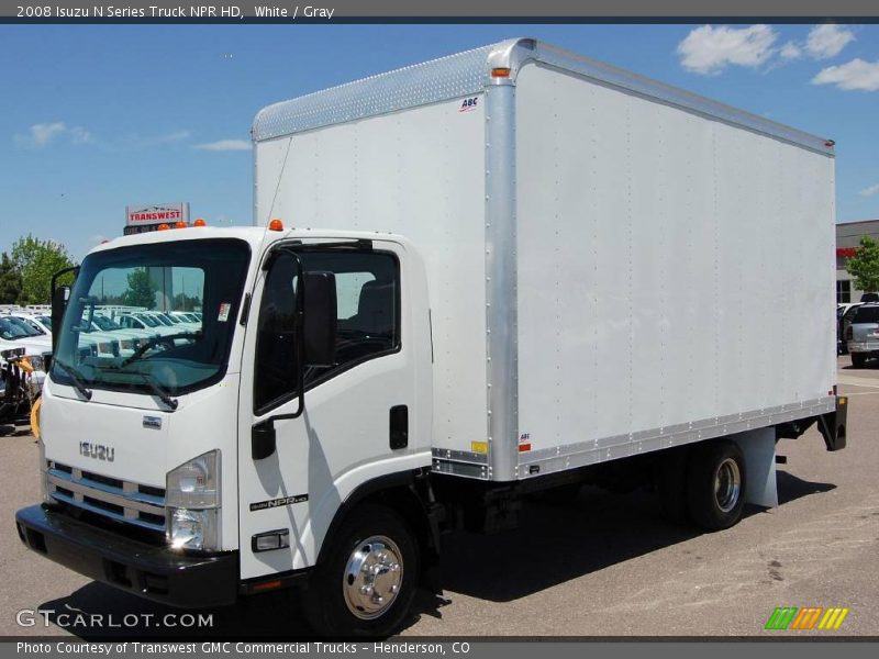 White / Gray 2008 Isuzu N Series Truck NPR HD