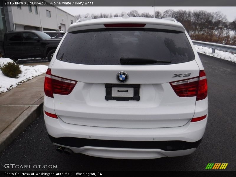 Alpine White / Ivory White 2016 BMW X3 xDrive28i
