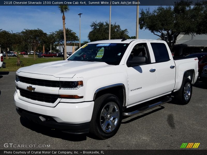 Summit White / Dark Ash/Jet Black 2018 Chevrolet Silverado 1500 Custom Crew Cab 4x4