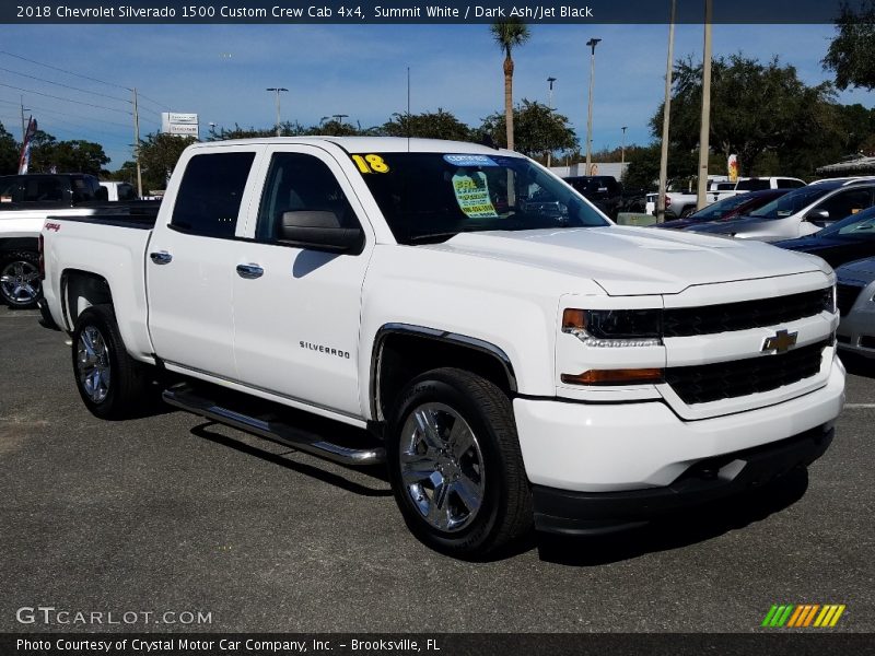 Summit White / Dark Ash/Jet Black 2018 Chevrolet Silverado 1500 Custom Crew Cab 4x4