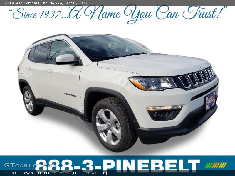White / Black 2019 Jeep Compass Latitude 4x4