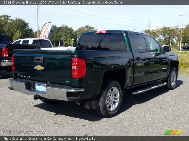 Rainforest Green Metallic / Cocoa/Dune 2014 Chevrolet Silverado 1500 LT Crew Cab