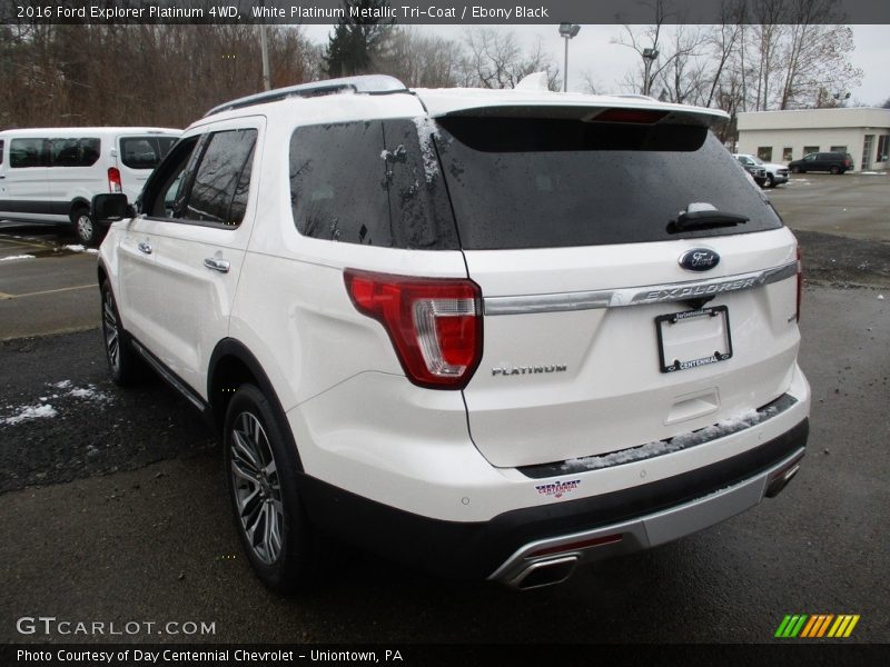 White Platinum Metallic Tri-Coat / Ebony Black 2016 Ford Explorer Platinum 4WD