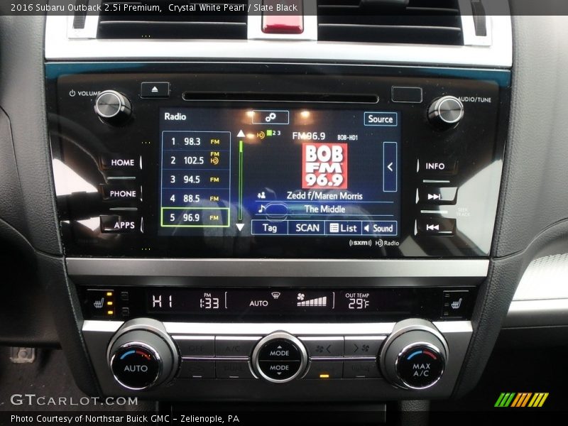 Crystal White Pearl / Slate Black 2016 Subaru Outback 2.5i Premium